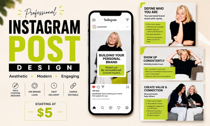 design aesthetic instagram posts and carousel posts