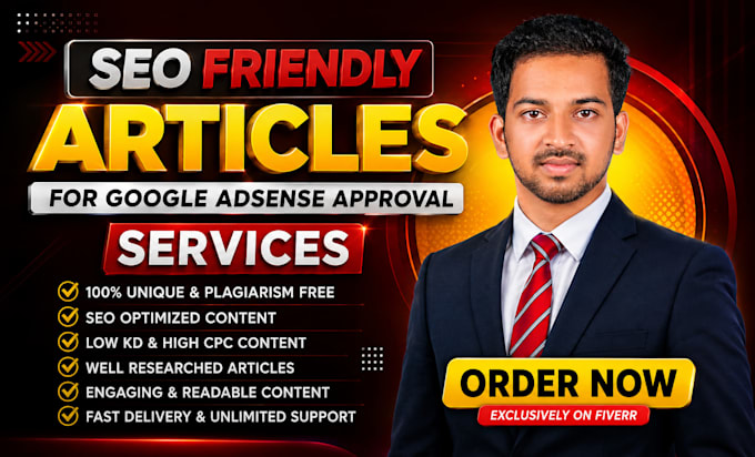 write 30 unique SEO friendly articles for quick google adsense approval