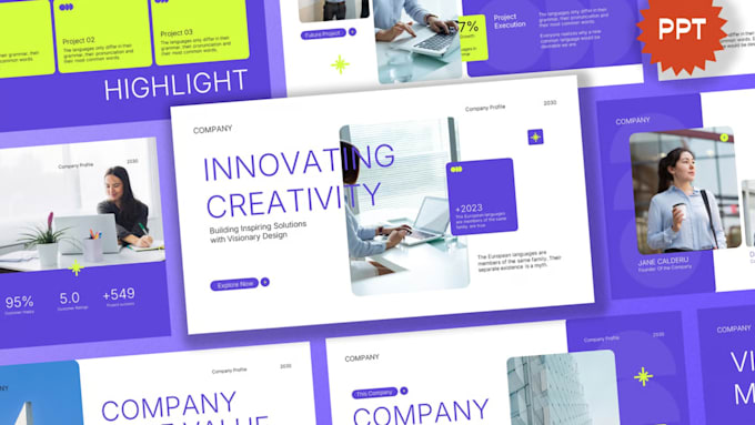 design powerpoint presentation, enhance canva slides, redesign company profile