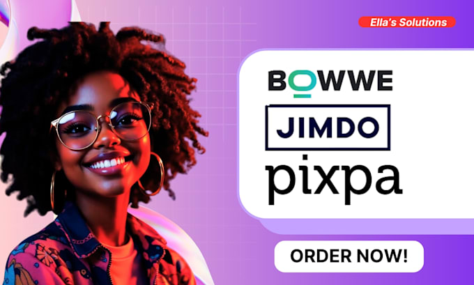 design a professional pixpa, jimdo, bowwe website for your business