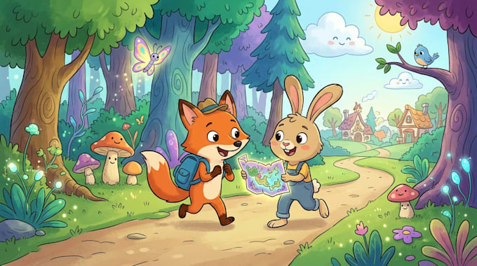 create creative kids 2d animation video