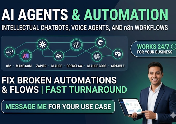 create ai assistants, chatbot, voice agents, using n8n, openclaw claude code fix