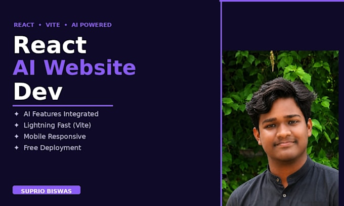 build your website in react js with ai integrations and free deployment