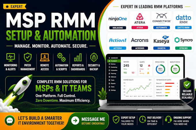 msp rmm ninjaone atera connectwise automate datto action1 acronis kaseya syncro