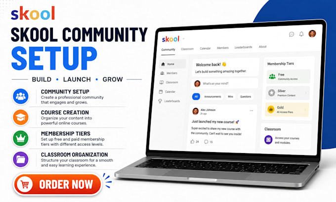 skool community setup skool online course creation, skool membership tier