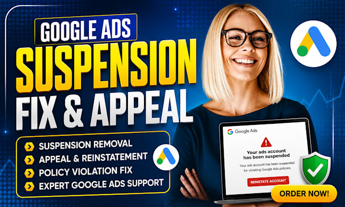 fix suspended google ads account, policy error and setup shopping ads