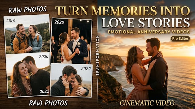 create romantic anniversary or love story video