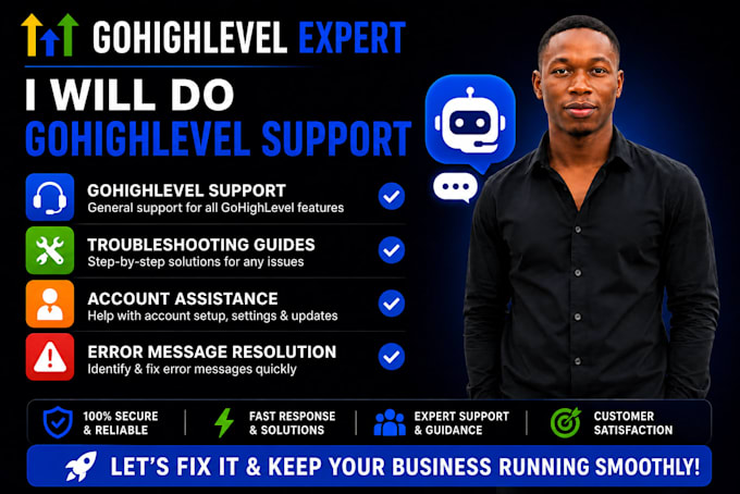 do gohighlevel support, troubleshooting guides, account assistance error message