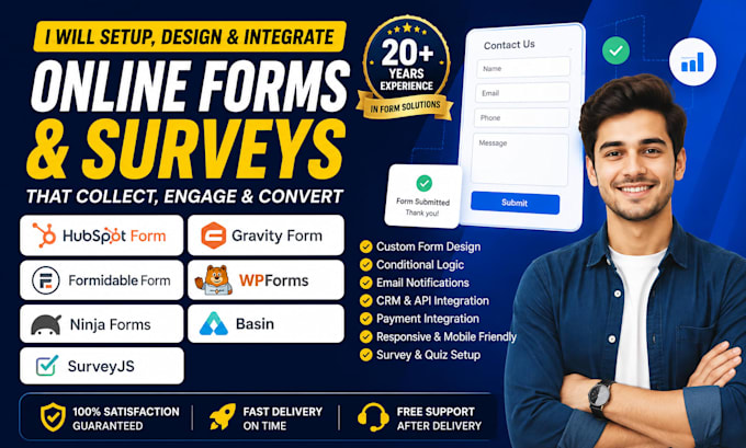 hubspot form tally gravity form formidable form wpform ninja form basin surveyjs