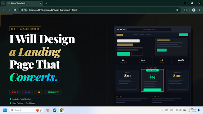 build a fast mobile ready HTML landing page for your business