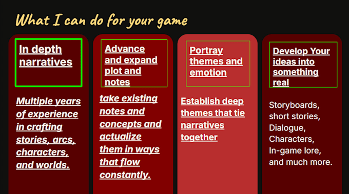 write the lore for your next game setting