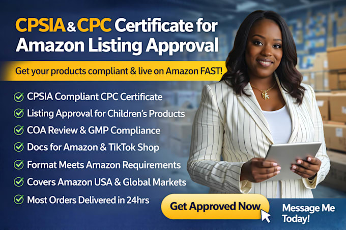 provide CPC certificate for cpsia compliance on amazon listing