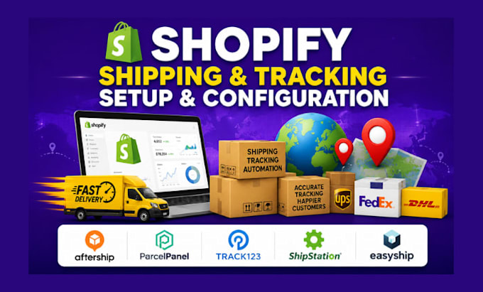 setup shopify aftership, parcel panel, track123, shipstation and easyship
