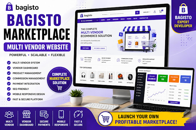 build bagisto multi vendor marketplace website