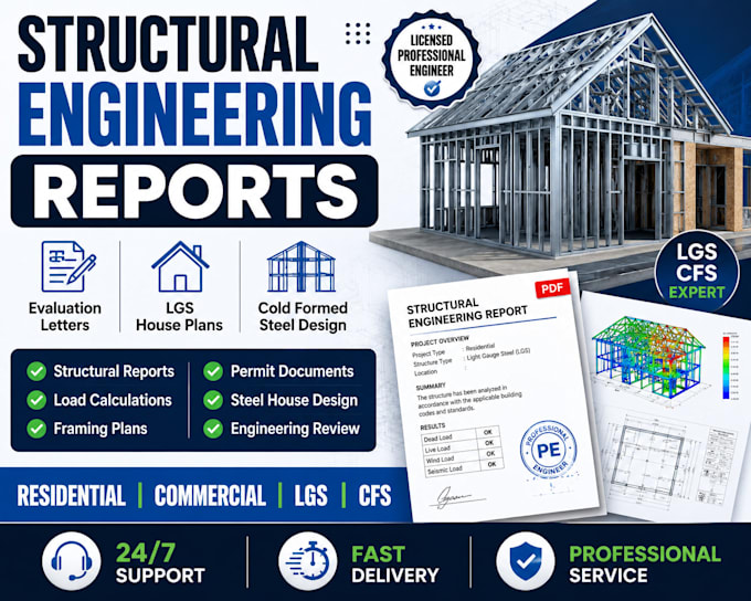 structural eng report evaluation letter lgs house plan cfs framing