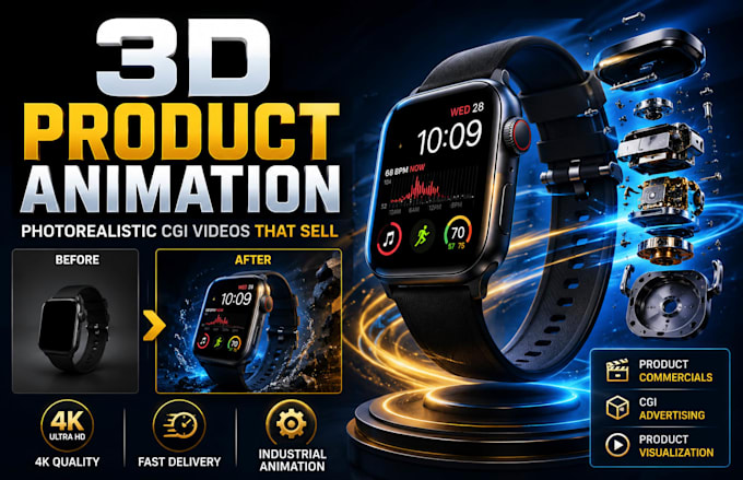do 3d product animation, industrial animation, 3d product video, 3d rendering