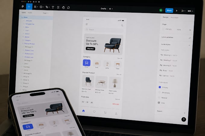 develop a professional mobile app, redesign UI UX, and create your brand logo