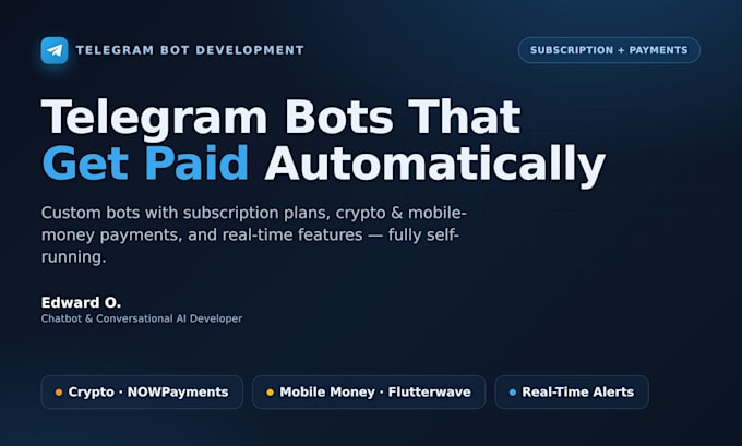 build a telegram bot with subscription payments