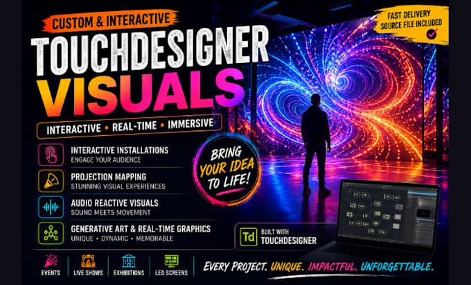 create custom touchdesign and touchdesigner interactive visual experience