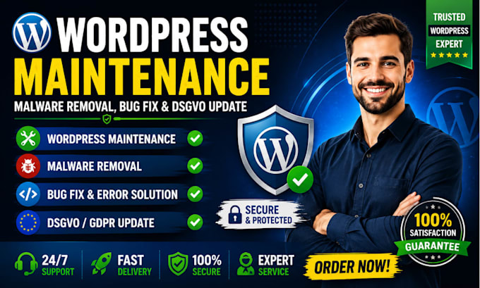 do wordpress maintainence bug fix wordpress website dsgvo update malware removal