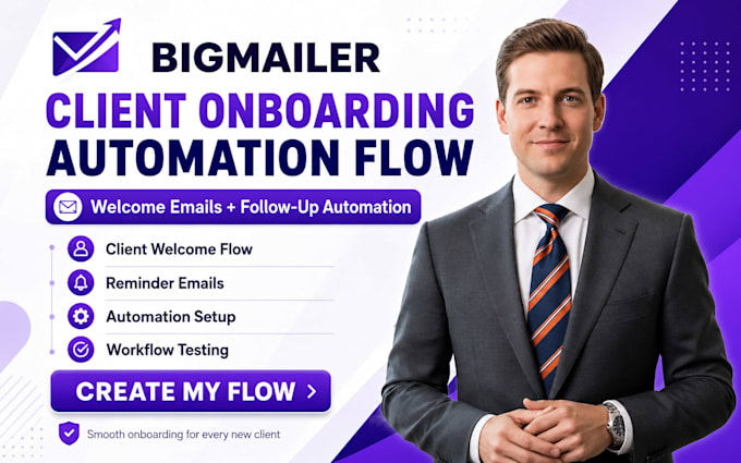 setup bigmailer agency client onboarding automation flow