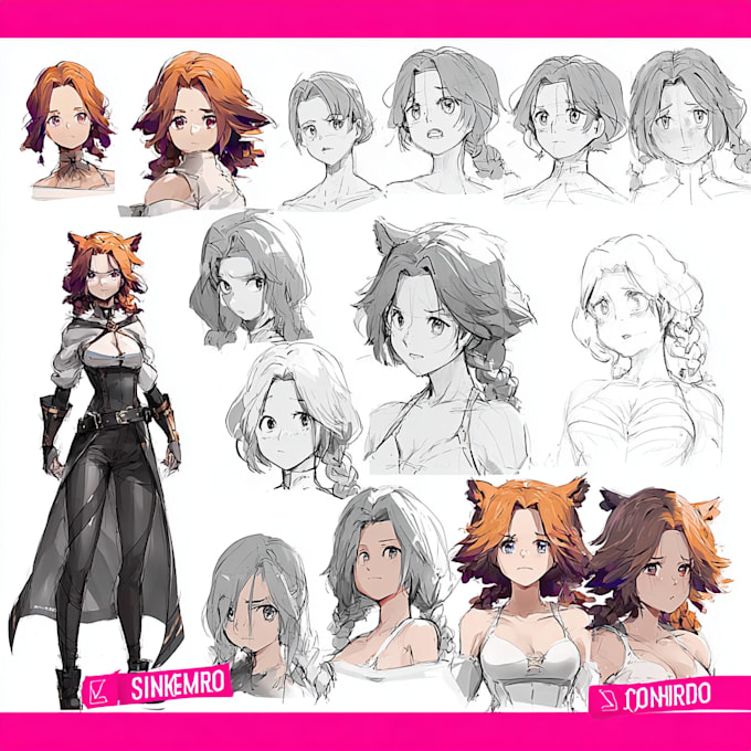 make a character sheet with a unique art style