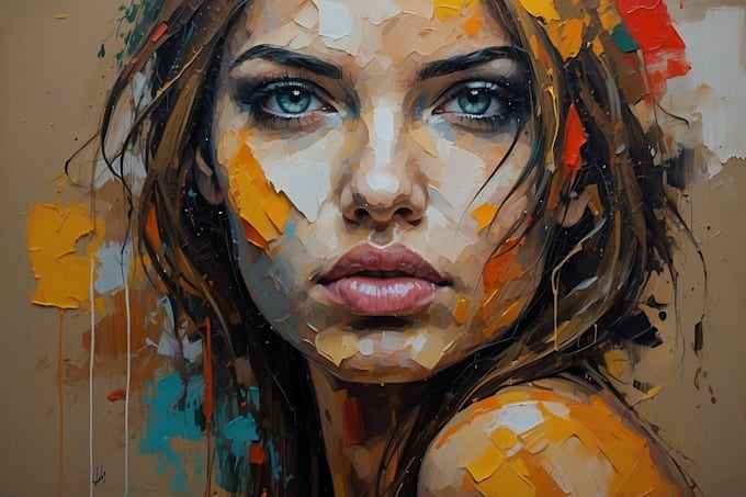 create modern abstract digital art paintings