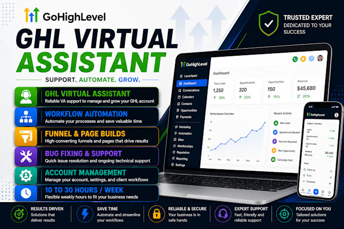 be your gohighlevel virtual assistant va, ghl expert