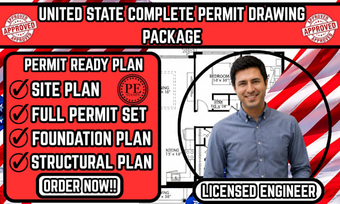 stamped full permit set for USA construction plan,structural plan,building plan