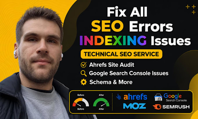 fix technical SEO errors, ahrefs site audit, search console and indexing issues