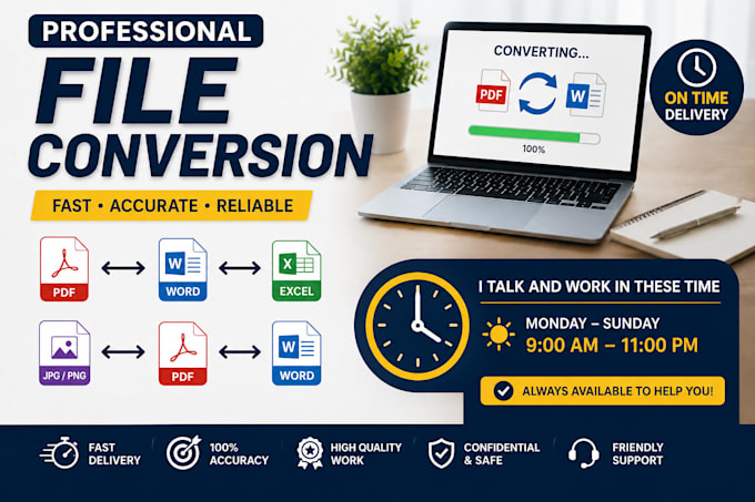 convert PDF, word, excel, and other files professionally