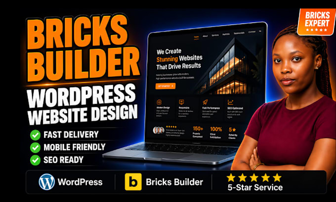 design a professional wordpress website with bricks builder