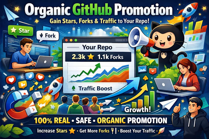 do your organic github promotion to gain stars fork repo traffic