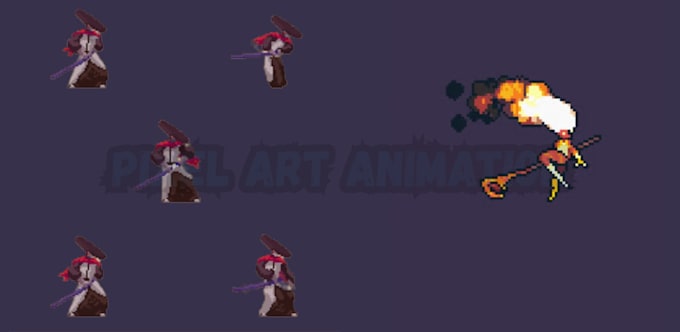 make pixel art animation sprite sheet retro 8bit loop animated game sprite