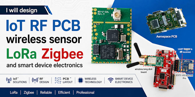 design iot rf pcb wireless sensor lora zigbee and smart device electronics