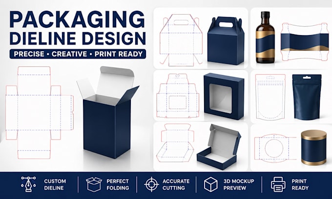 create packaging dieline, box dieline, print ready packaging