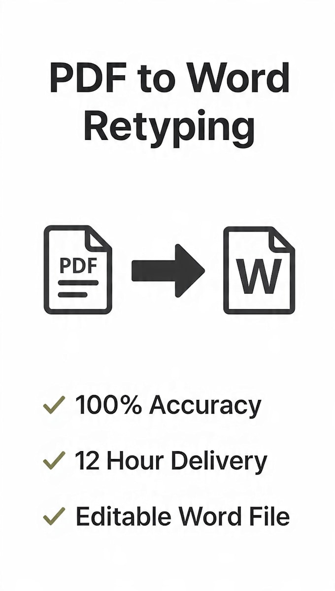 retype PDF image to word with 100 accuracy