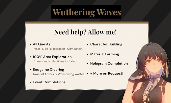 complete wuthering waves quests, exploration and more for you