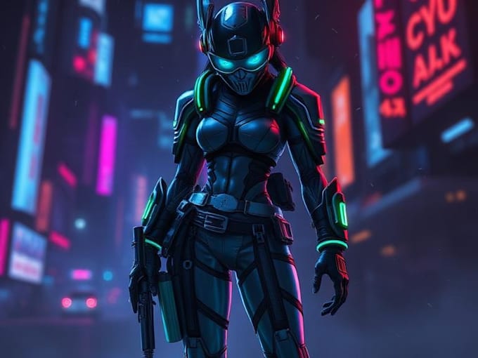 create stunning cyberpunk character design