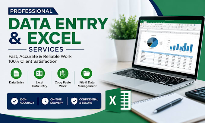 do data entry, excel work, and office management tasks professionally