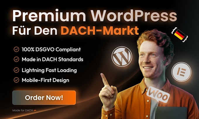 create modern german wordpress website responsive and gdpr ready