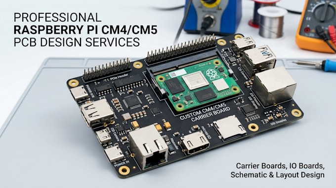 design pcb for raspberry pi compute module cm4 cm5, carrier board, cm5 io board