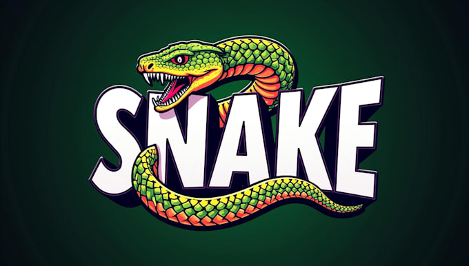 design eye catchy snake mascot logo with express delivery