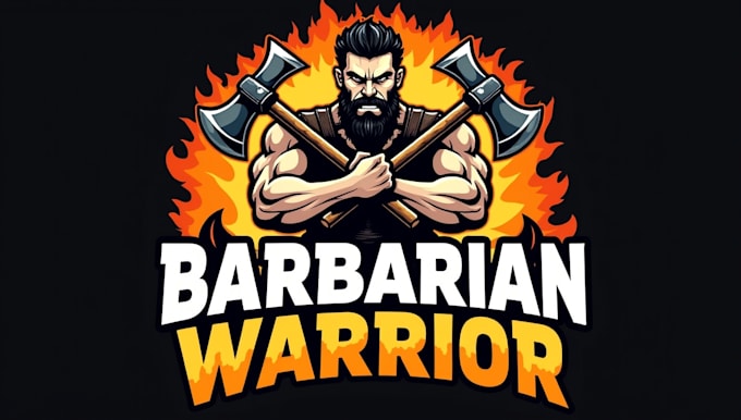 design outstanding barbarian warrior mascot logo for you