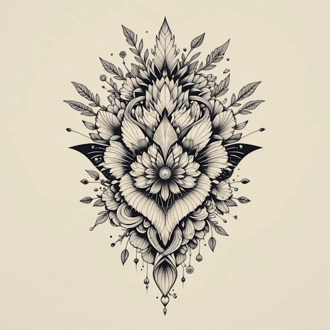 draw custom sleeve, chest, and back tattoos