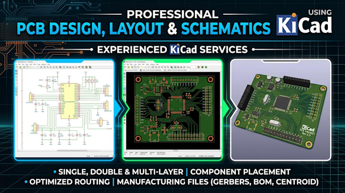 design pcb, layout and circuit schematics with kicad