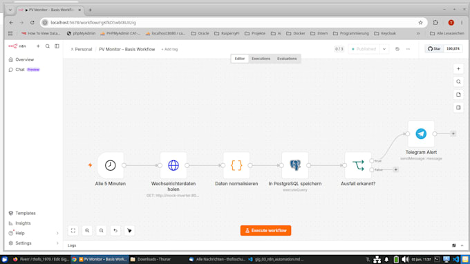 build your n8n workflow automation with database and API integration