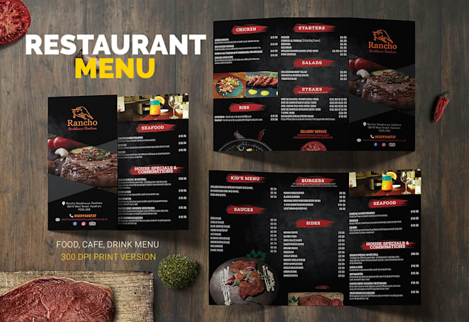 design modern restaurant menu, food menu, cafe menu professionally