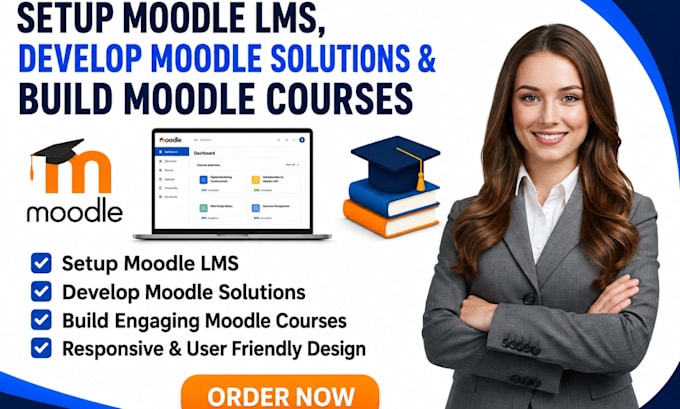 set up moodle lms, develop moodle solutions, and build moodle courses