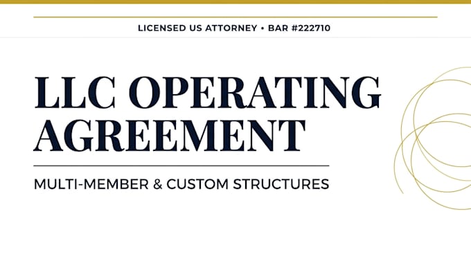 draft a custom multi member llc operating agreement for your USA business